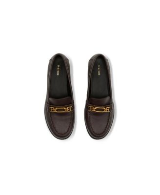 Men's Hardware Leather Almond-Toe Loafers