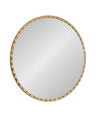 Sebecka Modern Scalloped Round Wall Mirror with Unique Rippled Edge for Use as Vanity Bathroom Mirror
