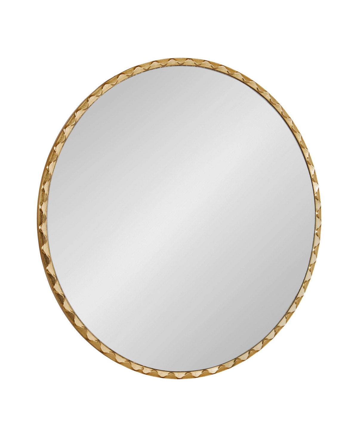 Kate and Laurel Sebecka Modern Scalloped Round Wall Mirror with Unique Rippled Edge for Use as Vanity Bathroom Mirror