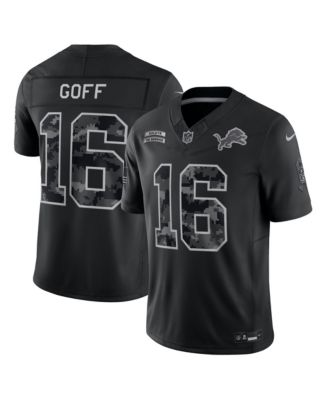 Men's Jared Goff Black Detroit Lions 2026 Salute to Service Limited Jersey