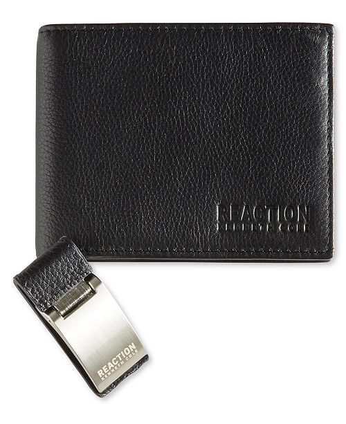 Kenneth Cole Reaction Men's Leather Passcase Wallet & Money Clip ...