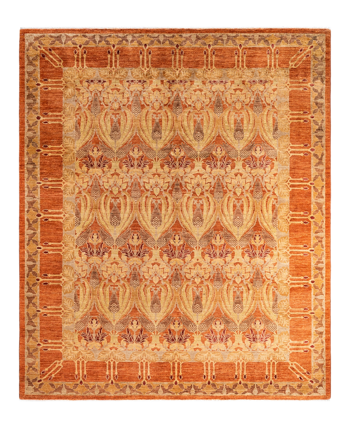 Adorn Handwoven Rugs Arts Crafts 7'10" x 9'7" Area Rug - Red