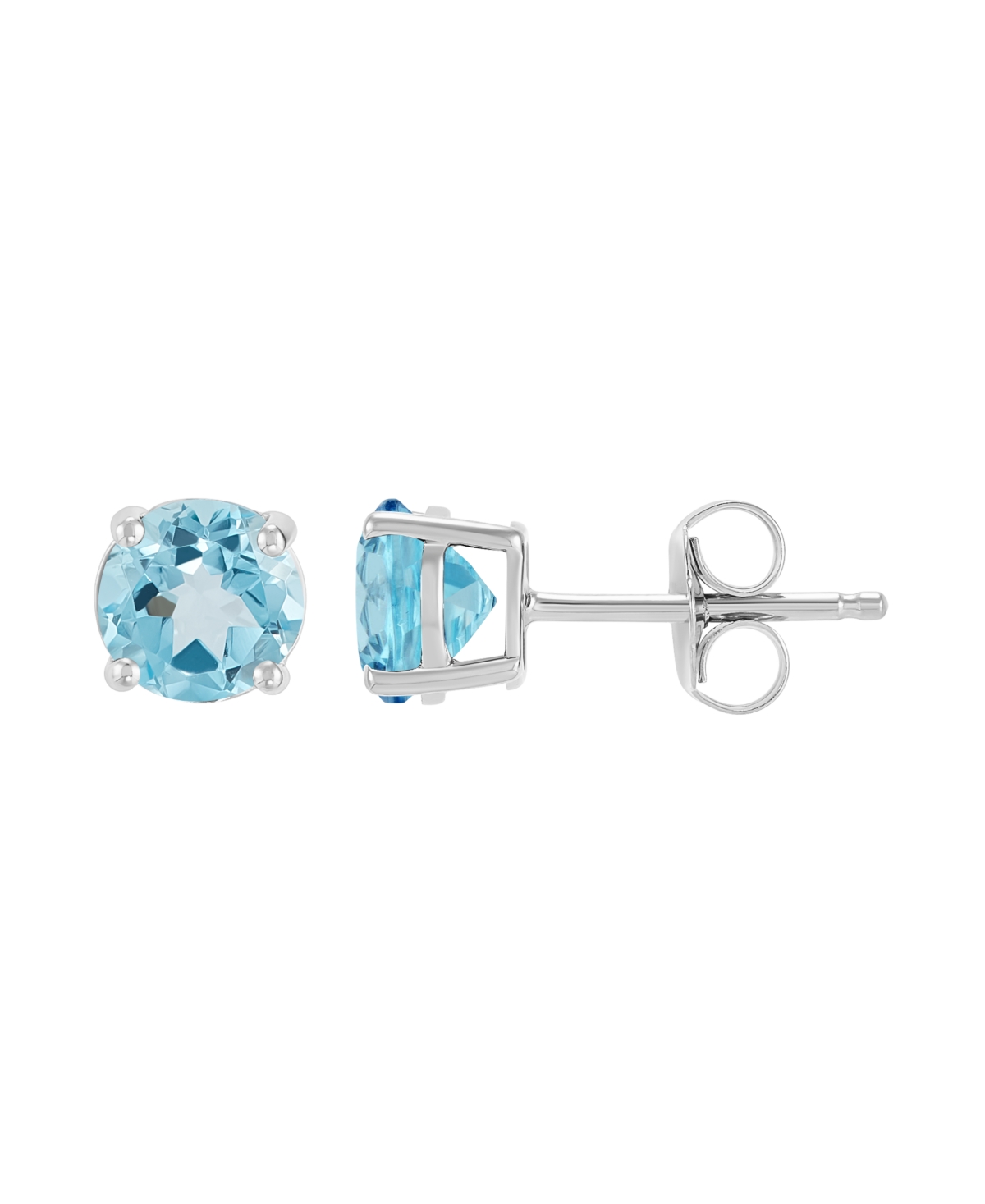 Garnet Stud Earrings (1-1/4 ct. t.w.) in 10K Yellow Gold - Blue Topaz / 10k White Gold