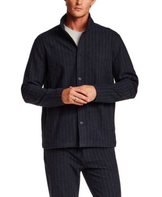 Men's Pinstripe Mock Neck Regular-Fit Jacket