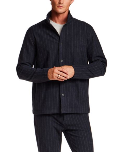 Мужская куртка Vintage & Black Pinstripe Mock Neck Regular-Fit, цвет: Синий