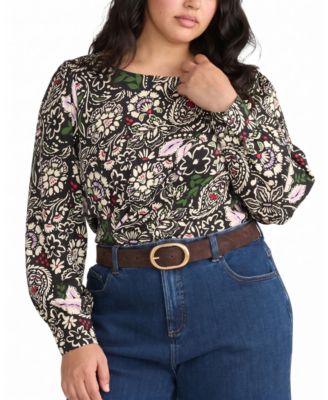 Women's Plus Size Sabrina Twist Front Stretch Cupro Blouse