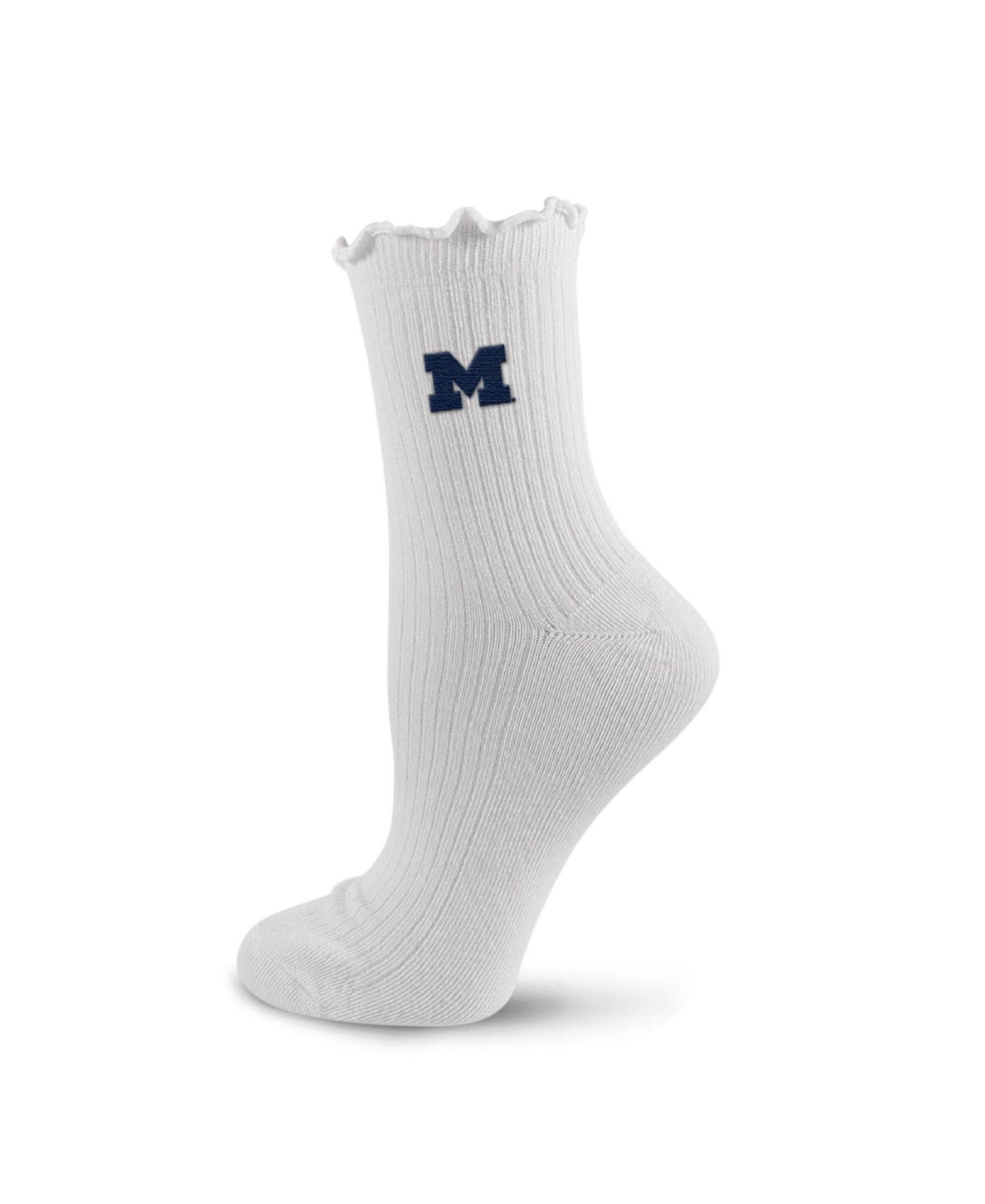 Женские укороченные носки Pro Compression Michigan Wolverines с логотипом, белые — фото 1