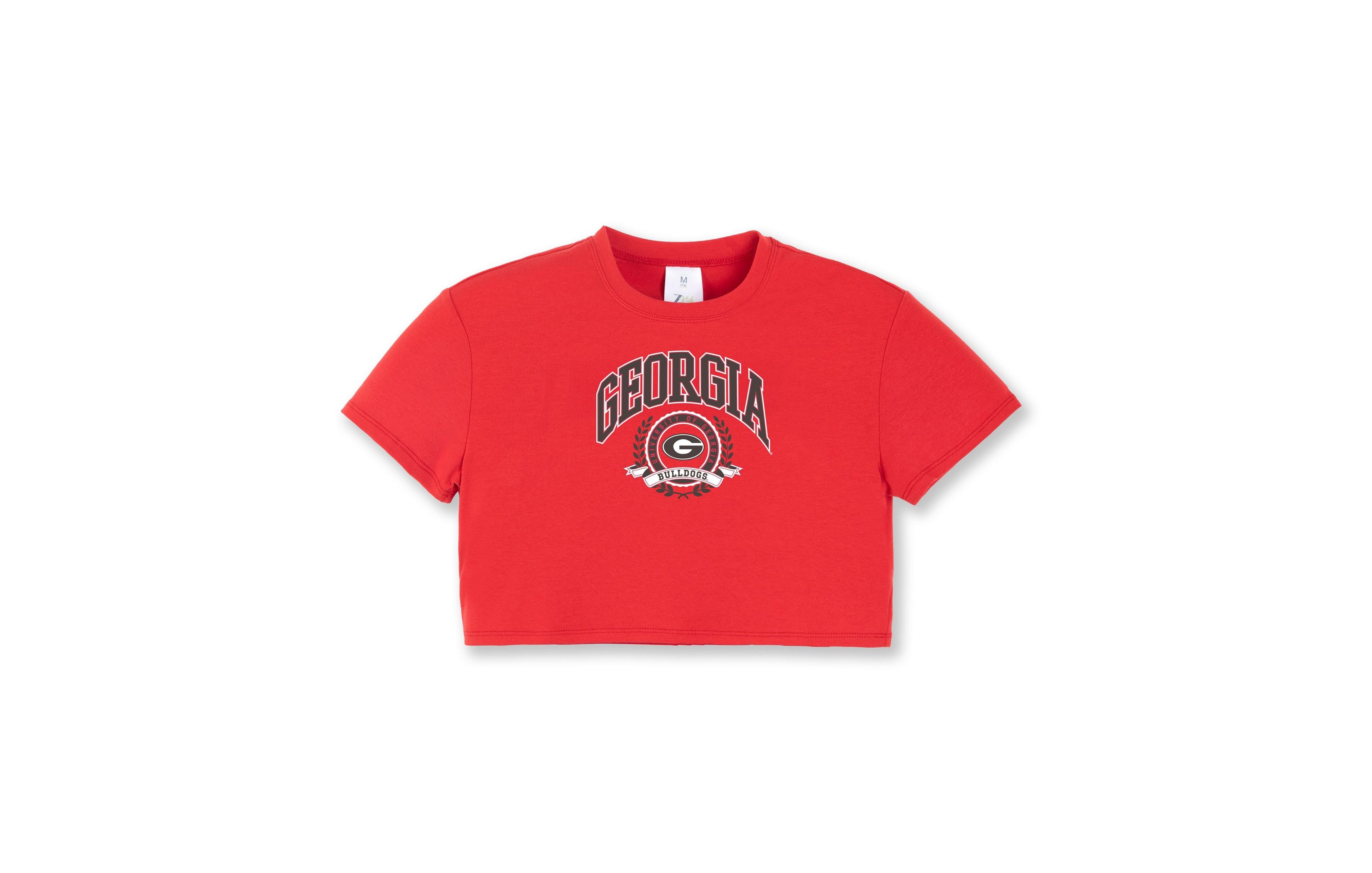ZooZatz Girls' 4-16 Georgia Bulldogs Laurels Cropped T-Shirt