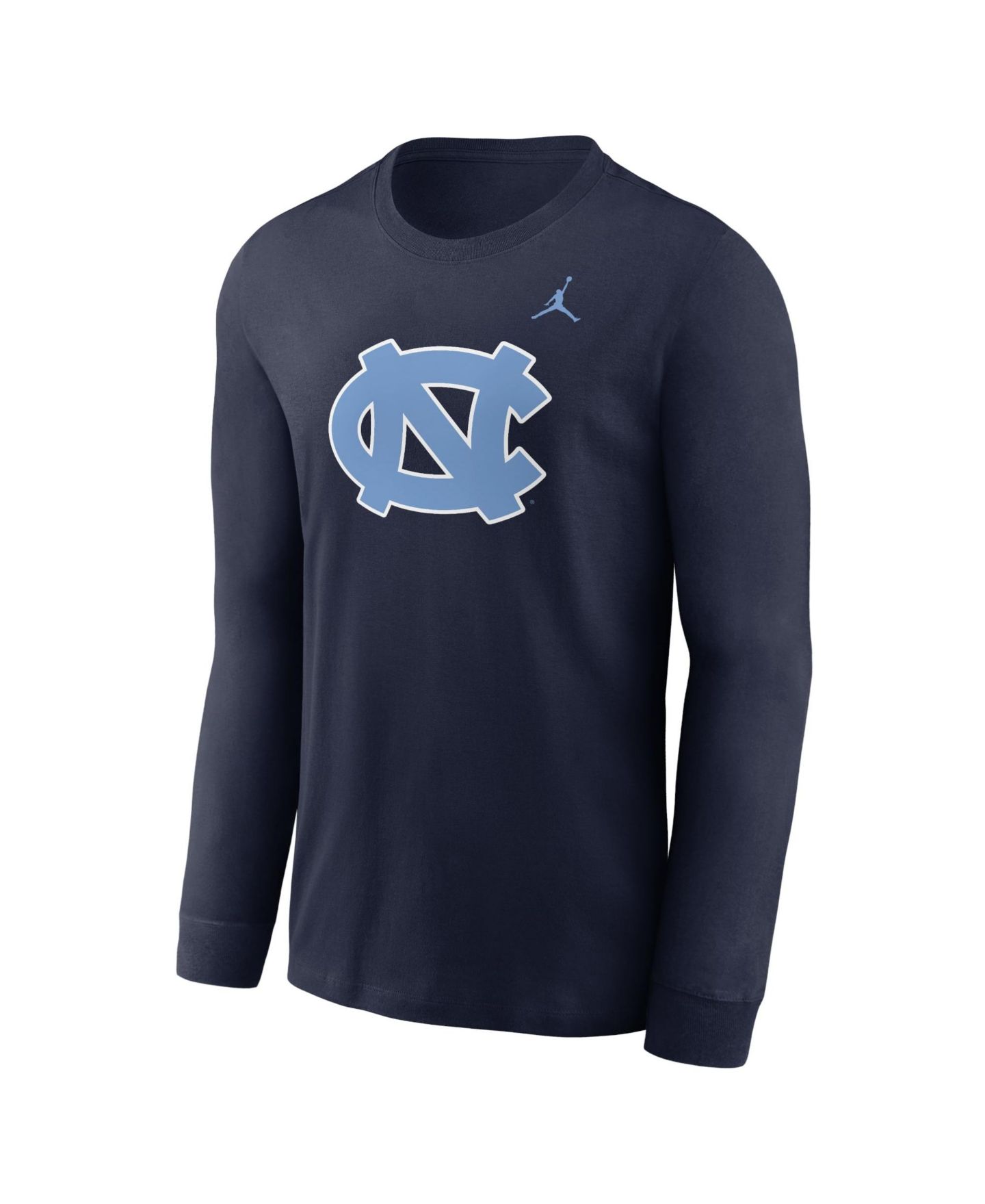 Мужские футболки Jordan Navy North Carolina Tar Heels Primary Logo Long Sleeve — фото 2