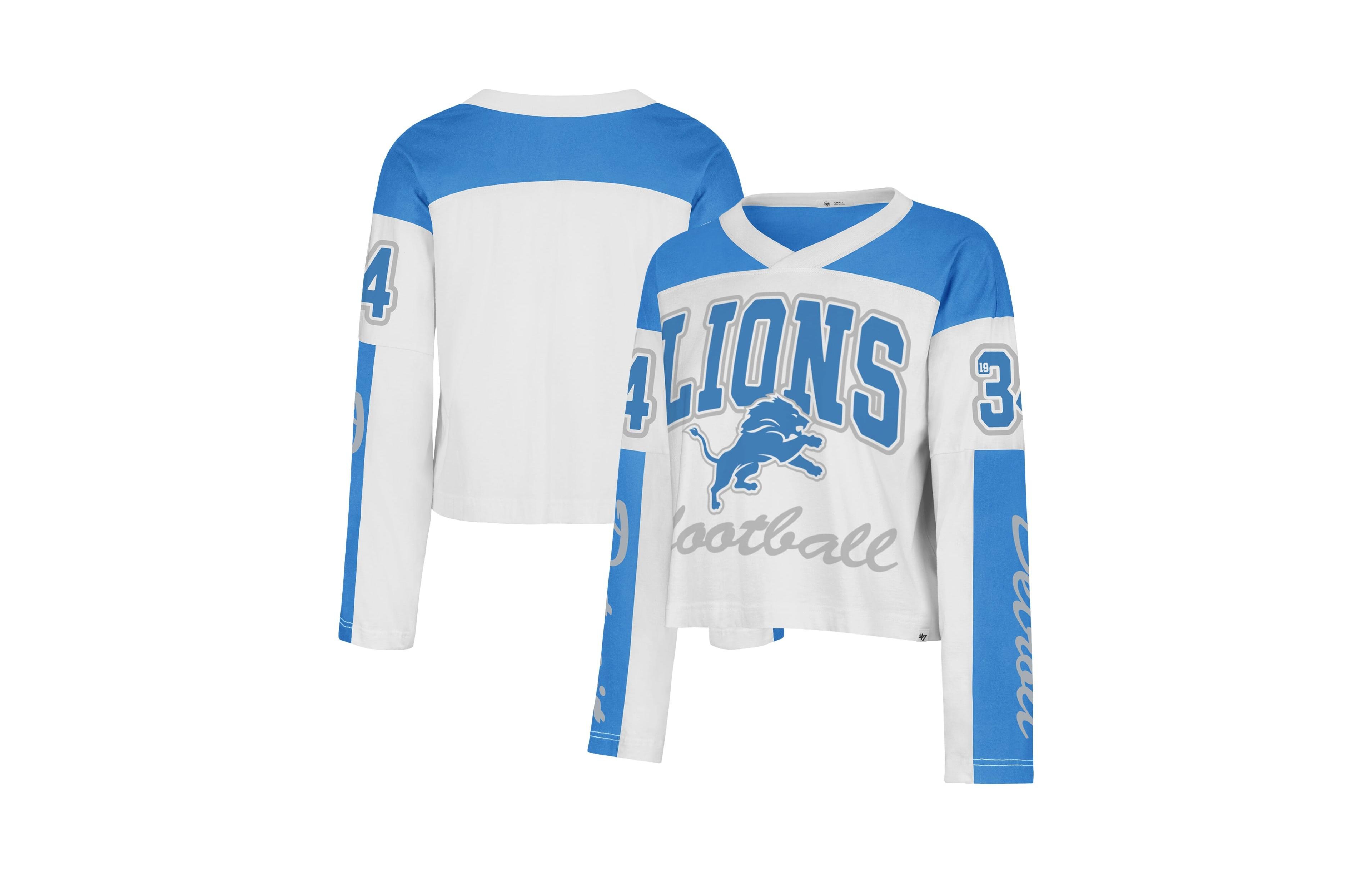 '47 Brand Women's Detroit Lions Exclamation Metro V-Neck Long-Sleeve T-Shirt