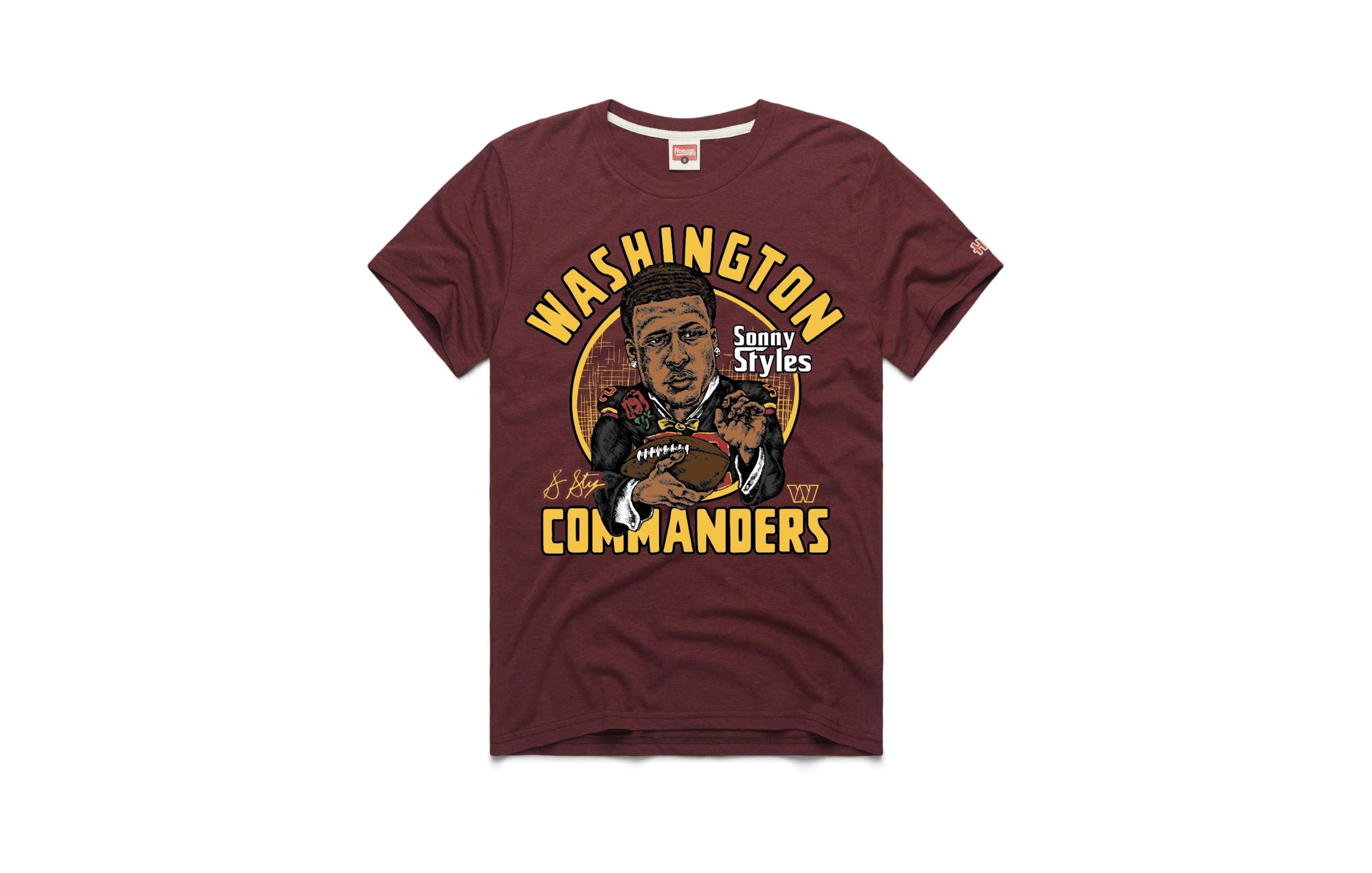 Homage Men's and Women's Washington Commanders Sonny Styles Tri-Blend Caricature Player Graphic T-Shirt