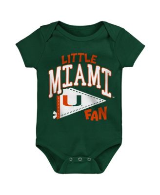 Baby Boys and Girls Green Miami Hurricanes Little Banner Bodysuit