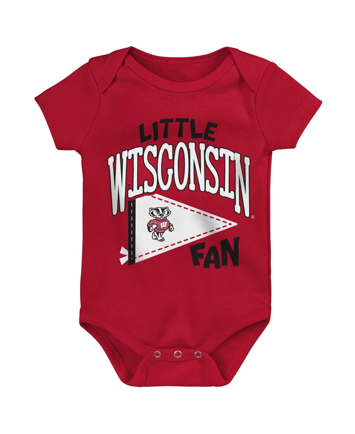 Outerstuff Boys' and Girls' Wisconsin Badgers Little Banner Short-Sleeve Snap-Bottom Bodysuit