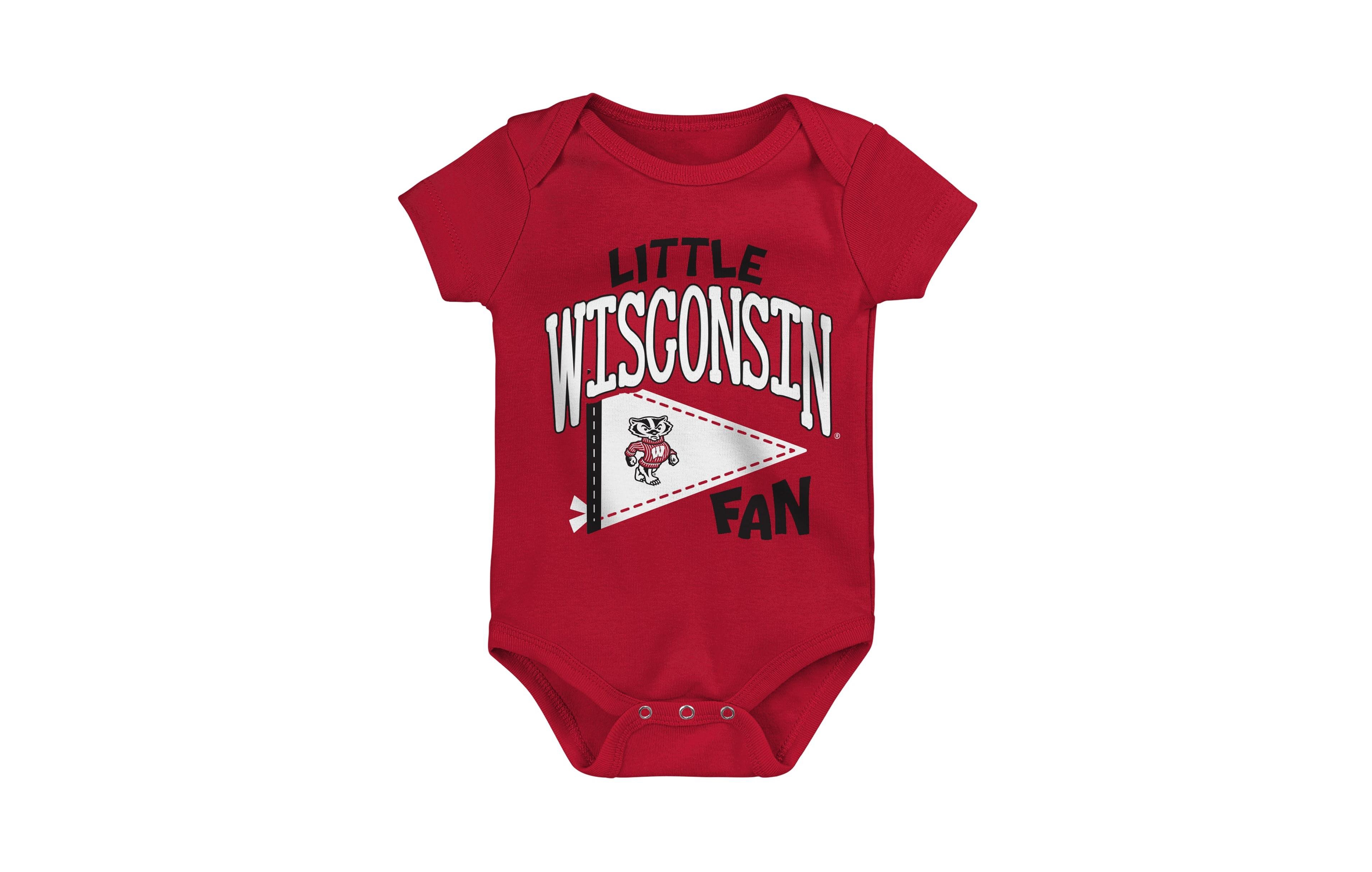 Outerstuff Boys' and Girls' Wisconsin Badgers Little Banner Short-Sleeve Snap-Bottom Bodysuit