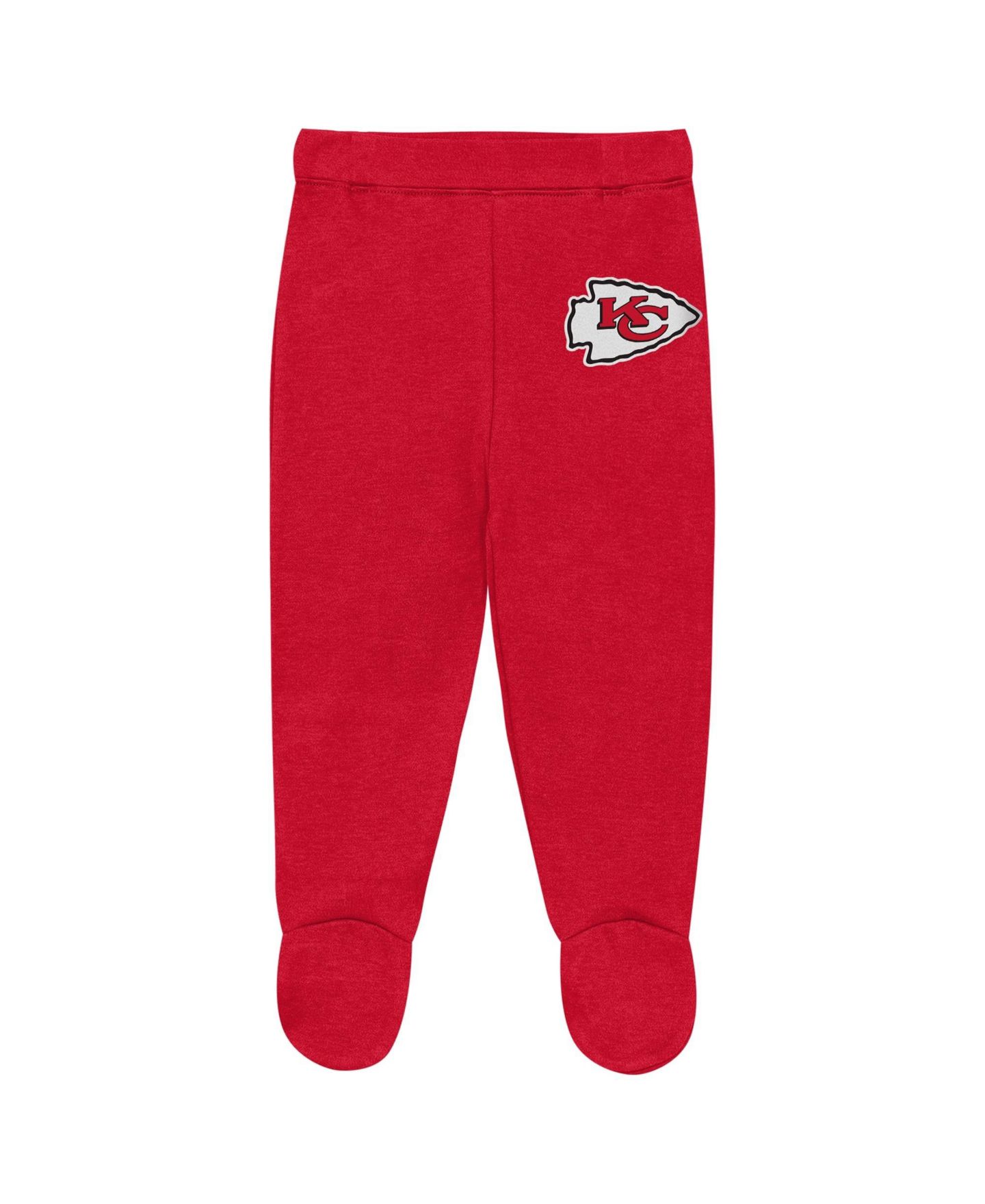 Outerstuff Baby Boys and Girls Heather Gray Kansas City Chiefs Huddles & Giggles 3-Piece Pant and Hat Set — фото 4