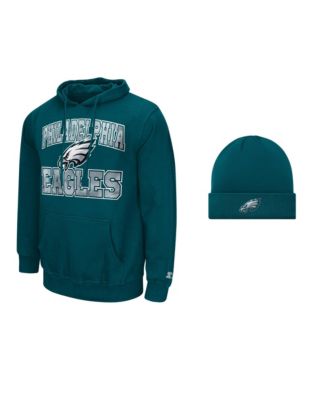 Men's  Midnight Green Philadelphia Eagles Hoodie and Cuffed Knit Hat Combo Pack
