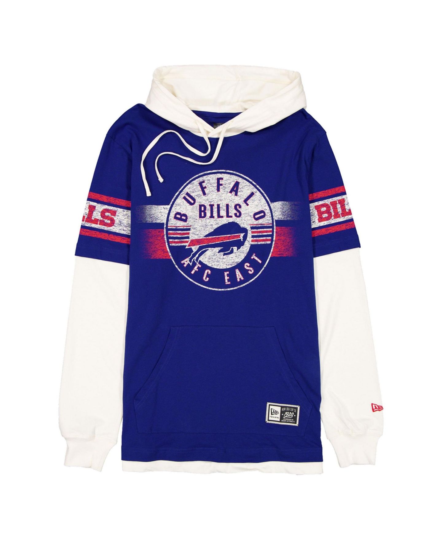 Мужская футболка New Era Royal Buffalo Bills Twofer Layered Long Sleeve Hooded — фото 4