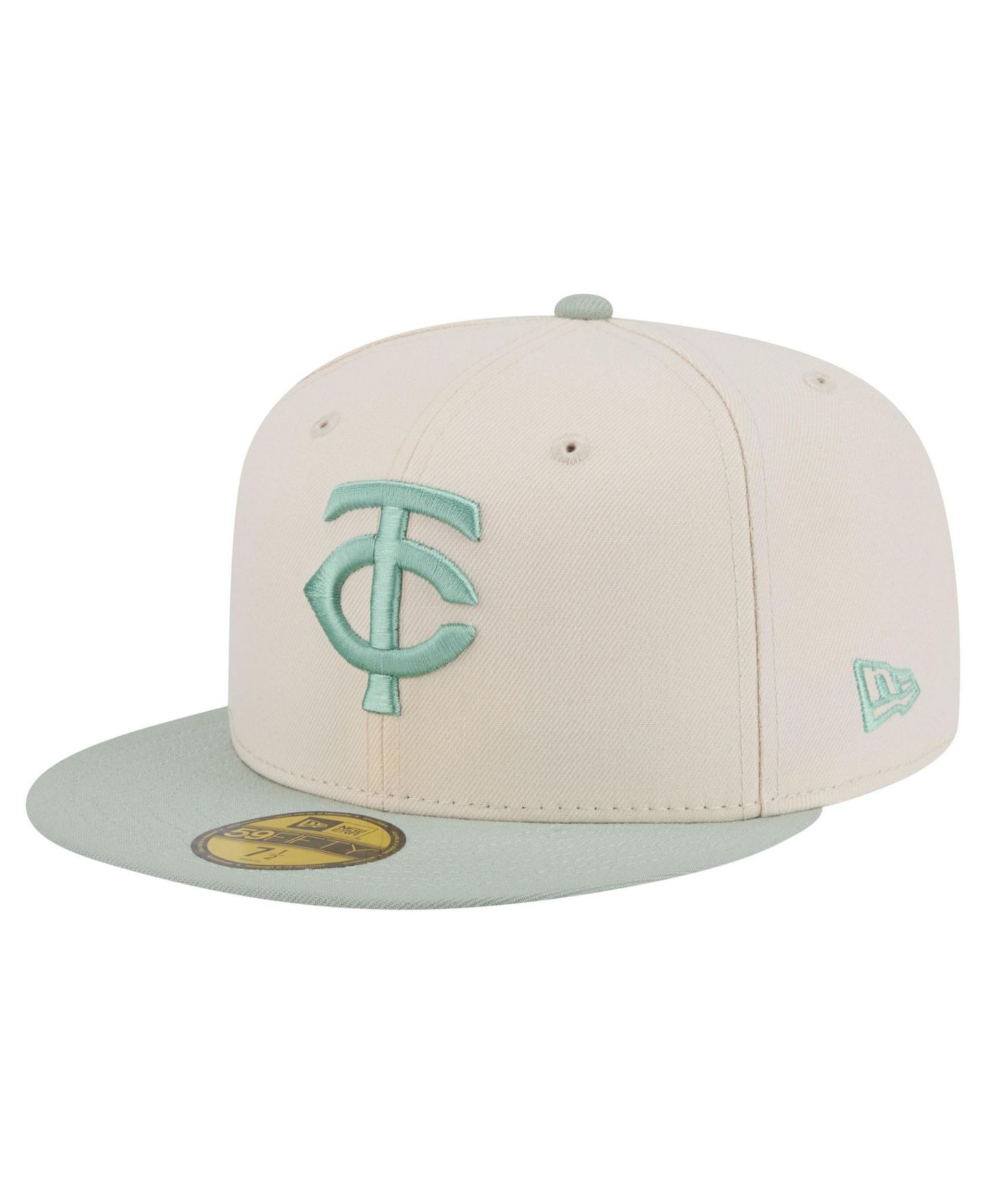 Мужские головные уборы New Era Cream/Green Minnesota Twins Color Pack 59FIFTY Fitted Hat — фото 1