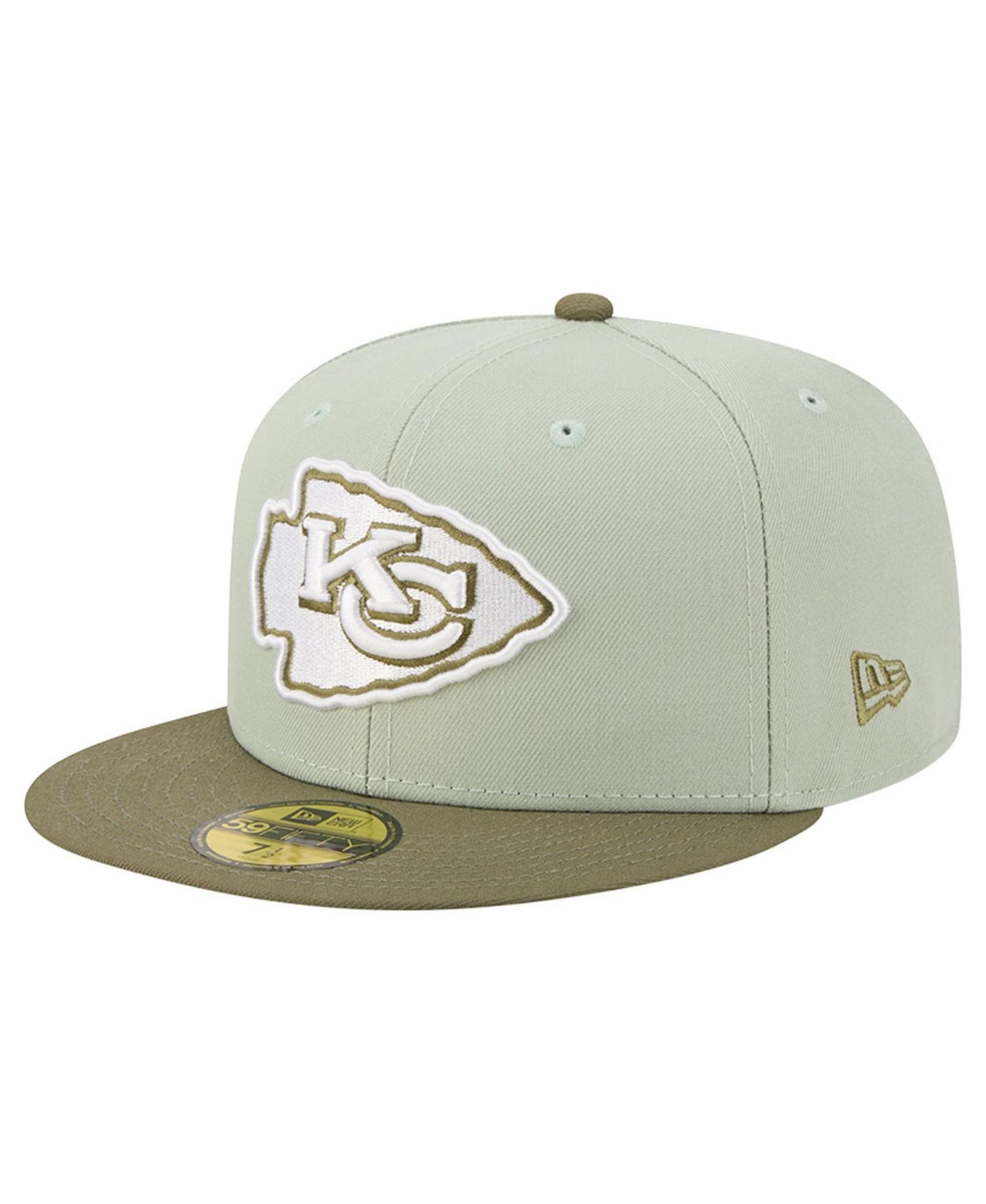 Мужские головные уборы New Era Light Green/Olive Kansas City Chiefs Color Pack 59FIFTY Fitted Hat — фото 3