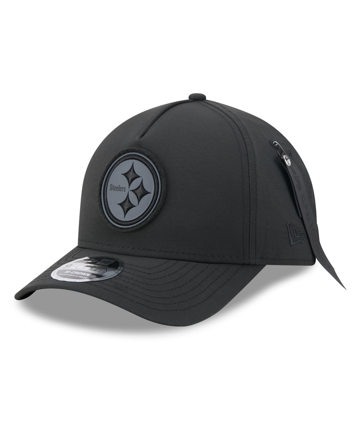 Men's New Era x Alpha Industries Black Pittsburgh Steelers A-Frame 9FORTY Adjustable Hat