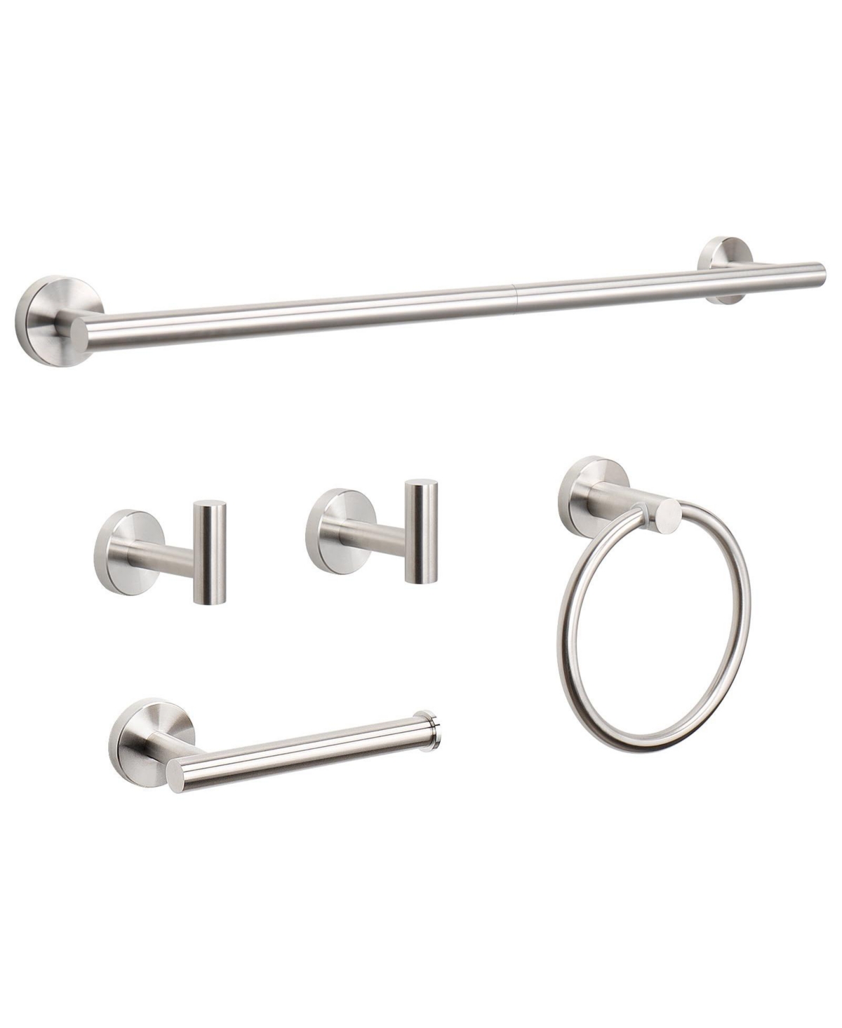 Cyqbd 5 Piece 24" Bathroom Hardware Set Stainless Steel Towel Bar Kit - Brushed nickel