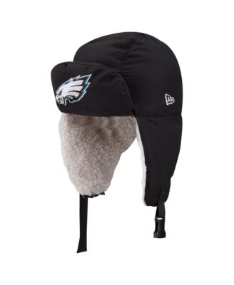 Men's  Black Philadelphia Eagles Puffer Quilted Trapper Hat