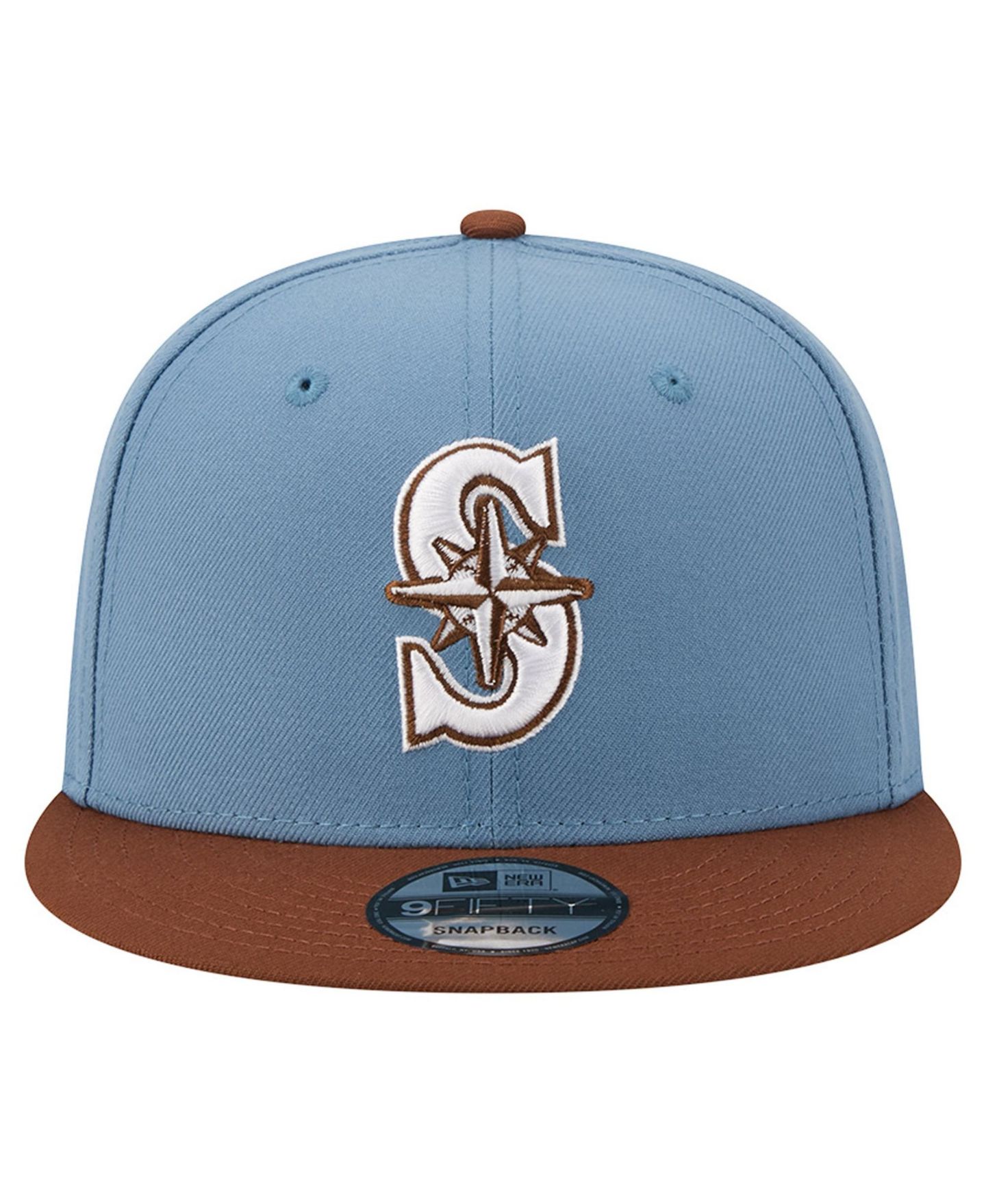 Мужские головные уборы New Era Light Blue/Brown Seattle Mariners Color Pack 9FIFTY Snapback Hat, цвет: Синий / Коричневый — фото 2
