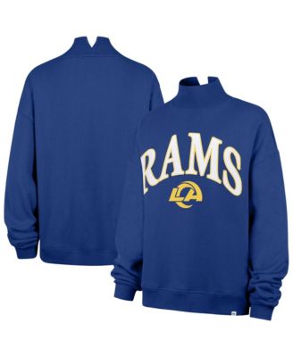Women's '47 Royal Los Angeles Rams Oversized Vantage Mock Neck Sweatshirt
