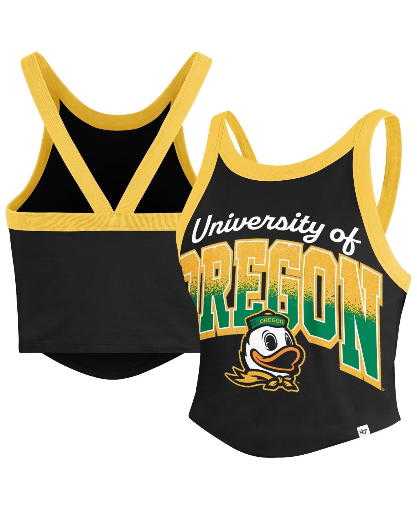 Женский топ '47 Brand Black Oregon Ducks Shimmer Shadow Sporty — фото 1