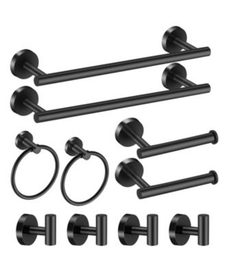 10Pieces 16" Bathroom Hardware Set Towel Bar Toilet Paper Holder Robe Hook