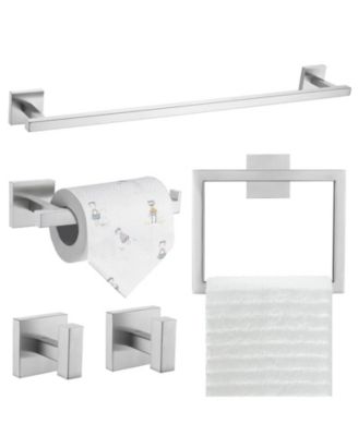 5 Piece 23.6" Bathroom Hardware Accessories Set Brushed