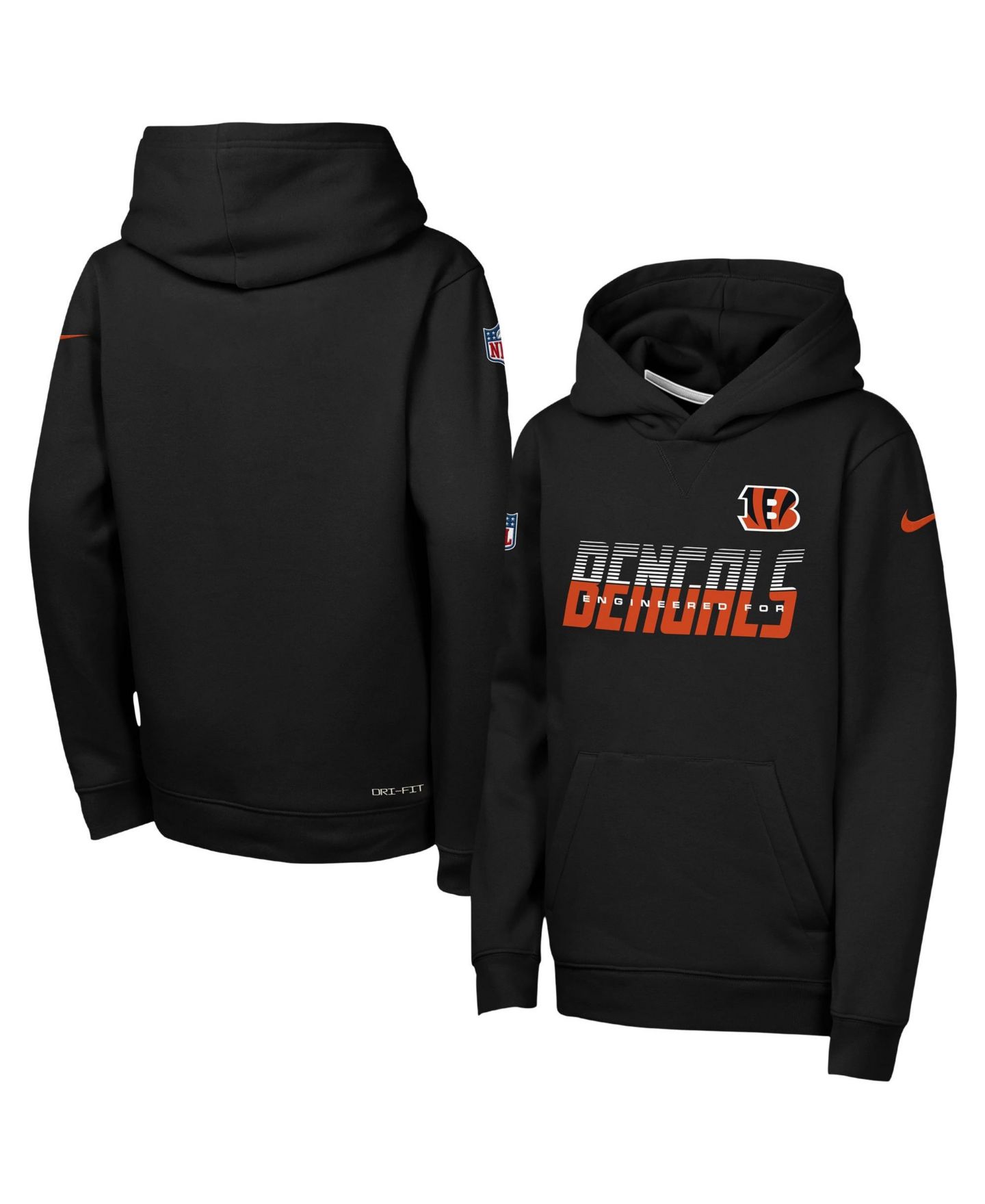 Детское худи Nike Black Cincinnati Bengals Sideline Dri-FIT — фото 1