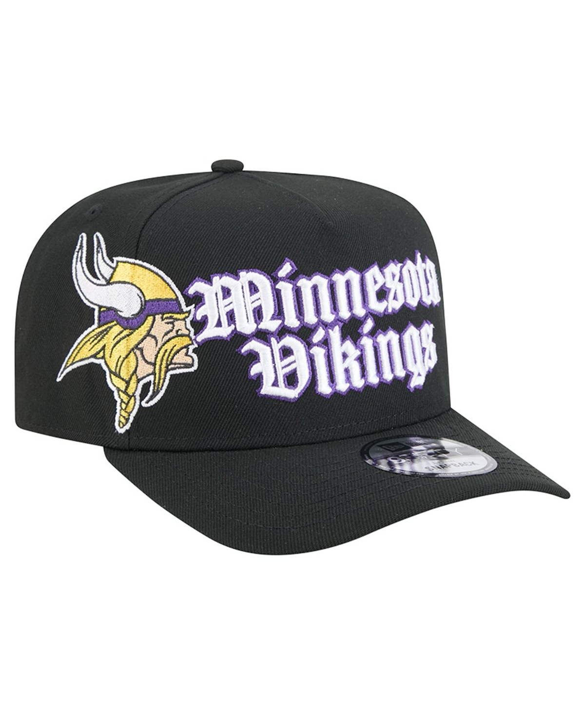 Men's New Era Black Minnesota Vikings Proud A-Frame 9FIFTY Snapback Hat