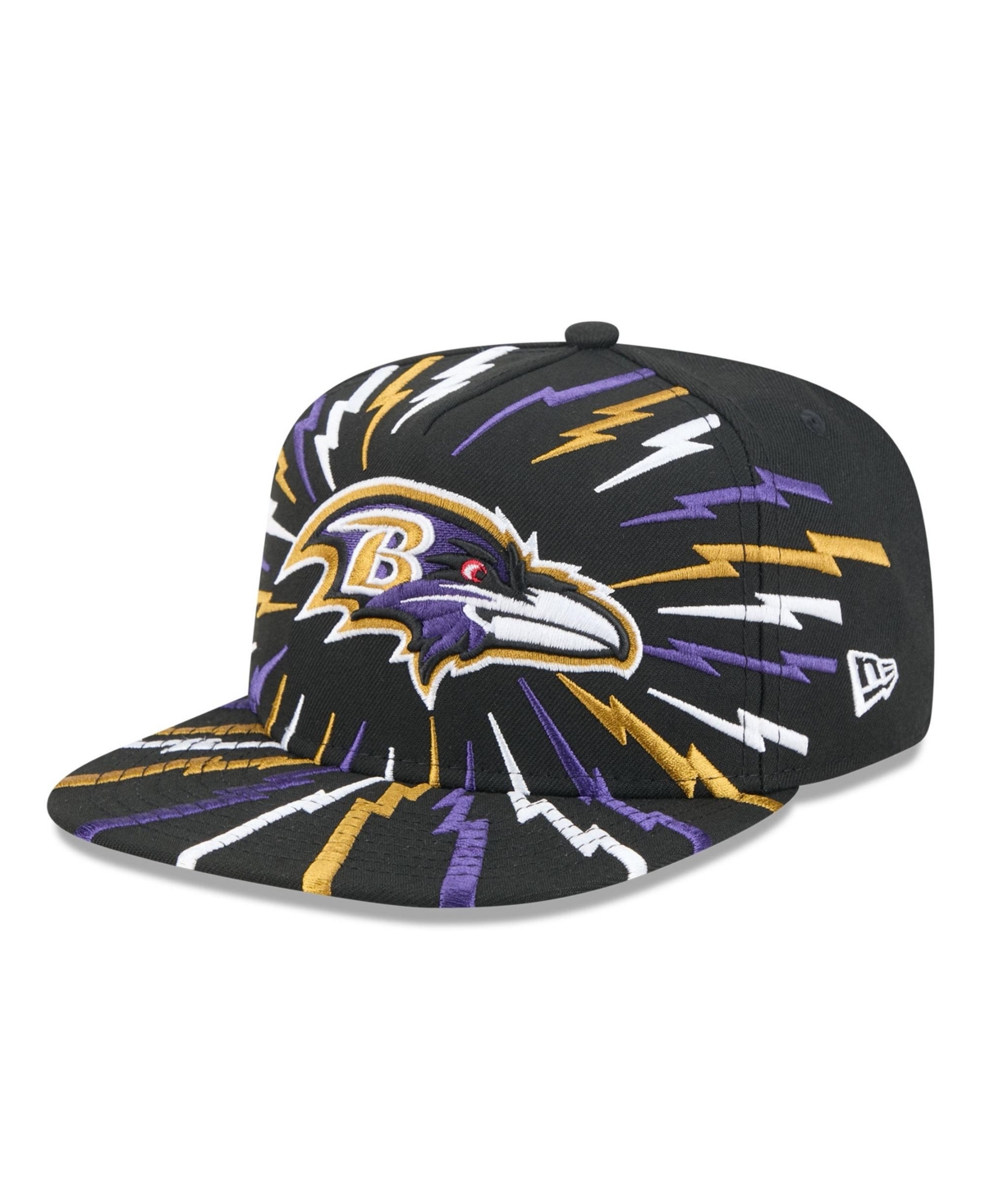 New Era Men's Baltimore Ravens Bolt 9FIFTY A-Frame Snapback Baseball Cap - Black