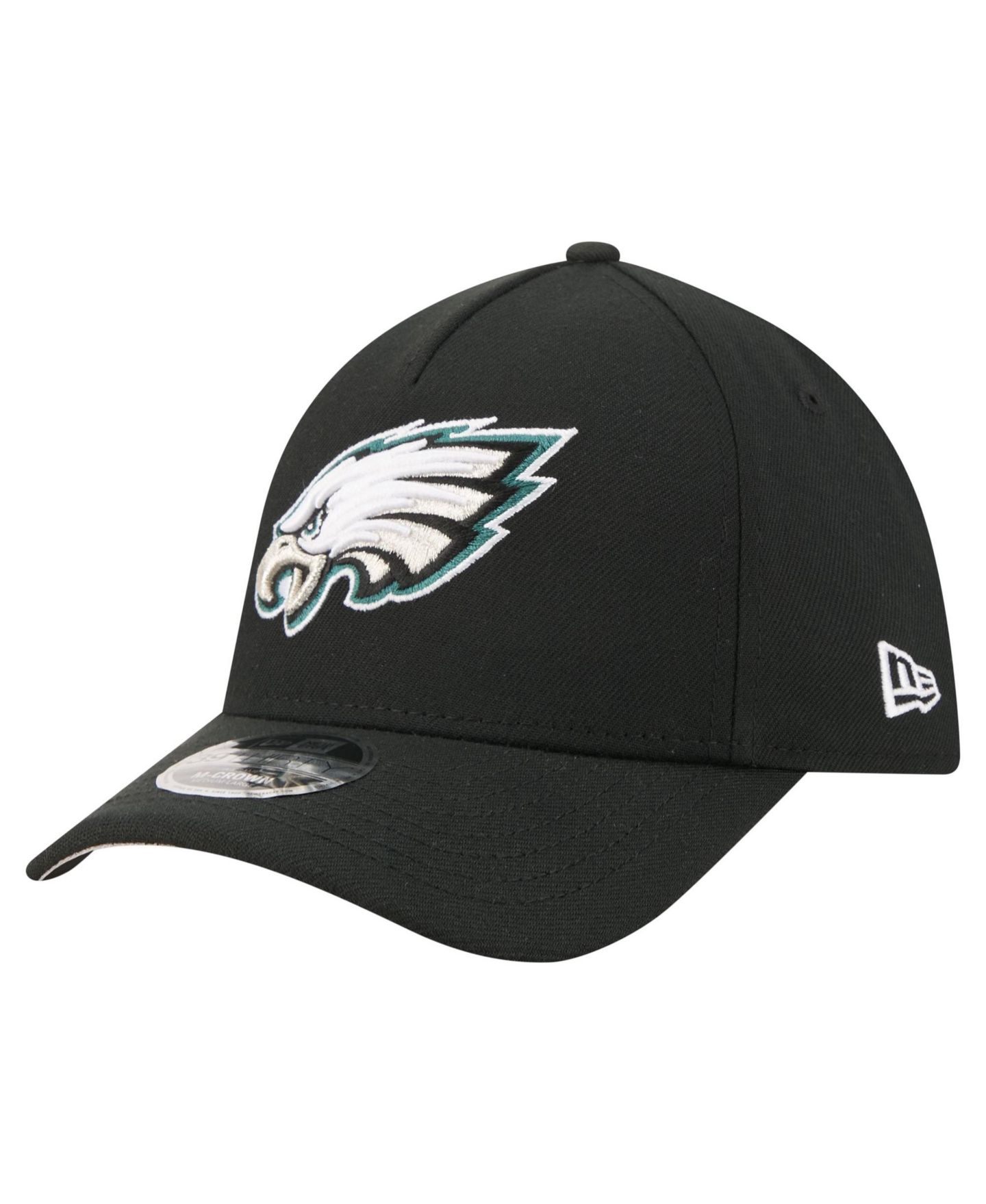 Мужской головной убор New Era Black Philadelphia Eagles 39THIRTY M-Crown A-Frame Stretch Hat — фото 1