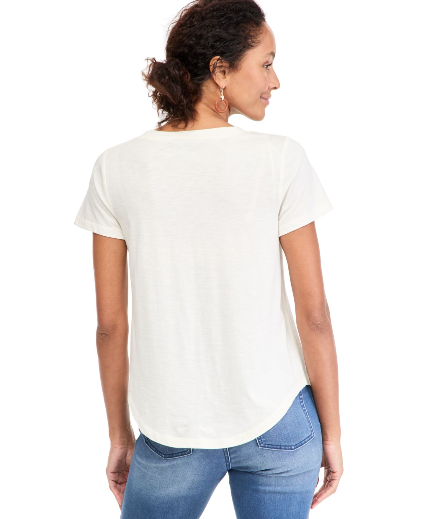 Женский топ Style & Co V-Neck Dolman Sleeve, цвет: Ванильный — фото 4