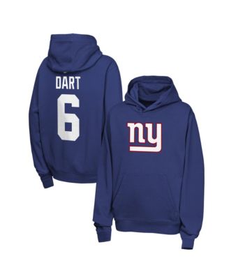 Big Boys and Girls Jaxson Dart Royal New York Giants Name & Number Club Fleece Hoodie