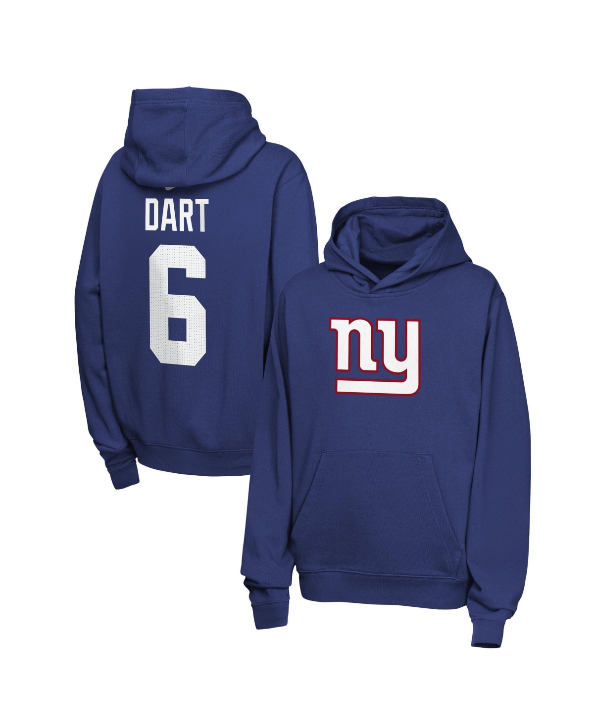 Nike Boys' and Girls' Club Fleece New York Giants Jaxson Dart Pullover Hoodie