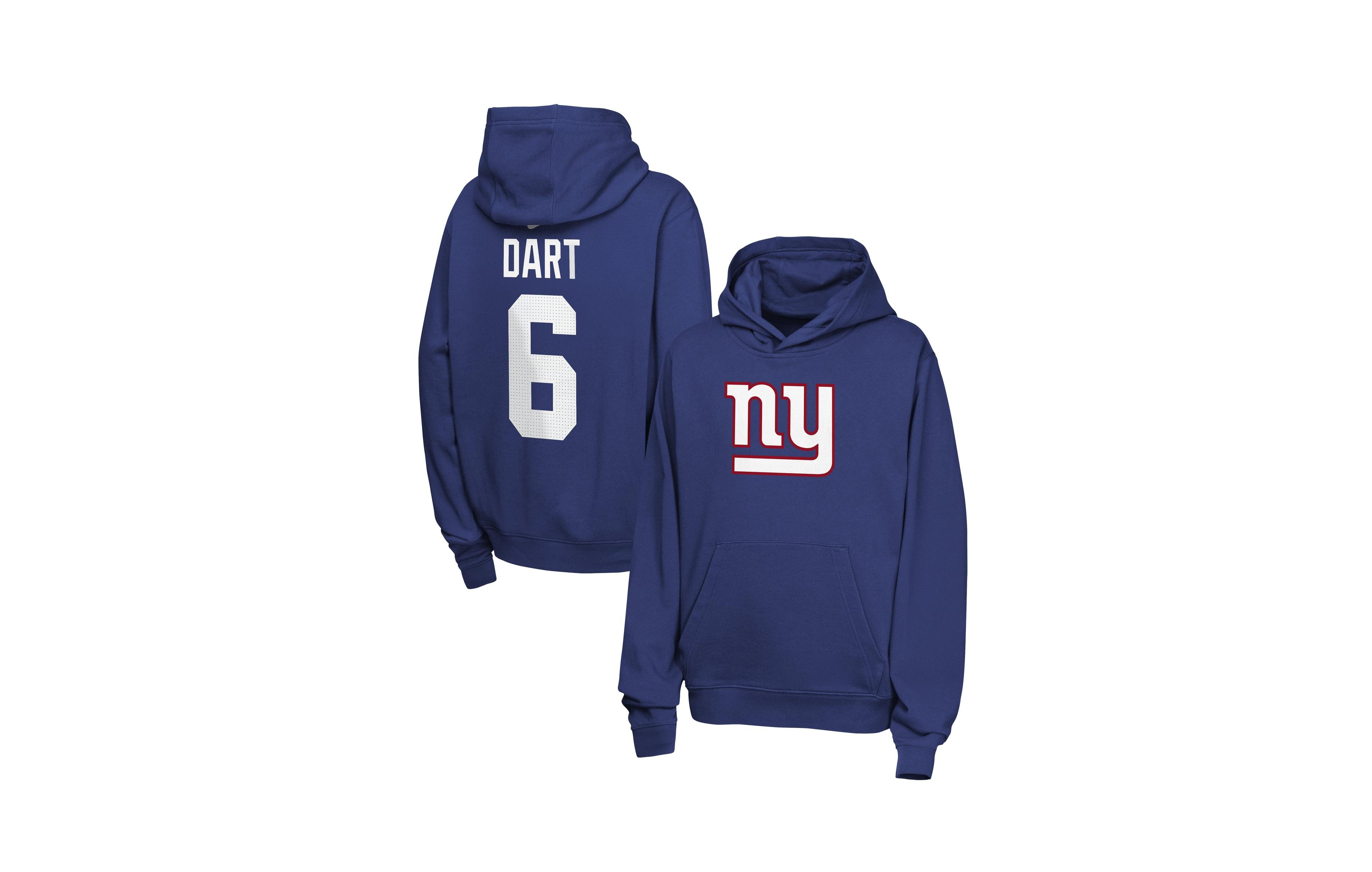 Nike Boys' and Girls' Club Fleece New York Giants Jaxson Dart Pullover Hoodie