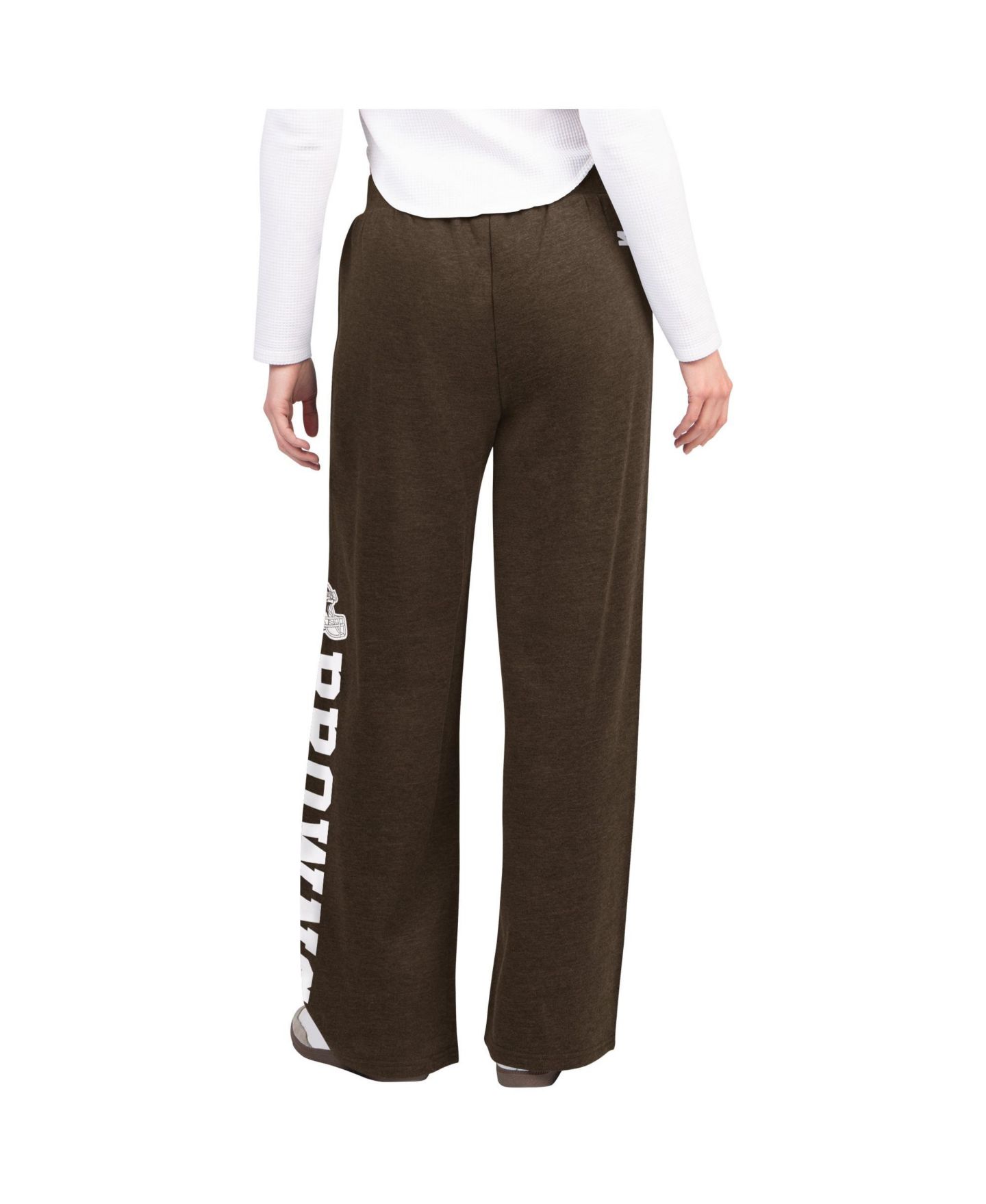 Женские брюки Starter Brown Cleveland Browns Field Wide Leg Sweatpants — фото 2