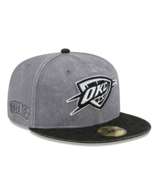 Men's Gray/Black Oklahoma City Thunder Washed 59FIFTY Fitted Hat