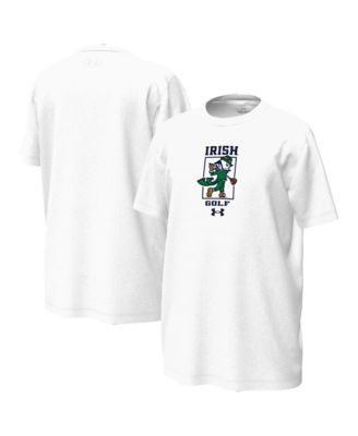 Big Boys and Girls White Notre Dame Fighting Irish Golfing Leprechaun Tech Stretch Performance T-Shirt