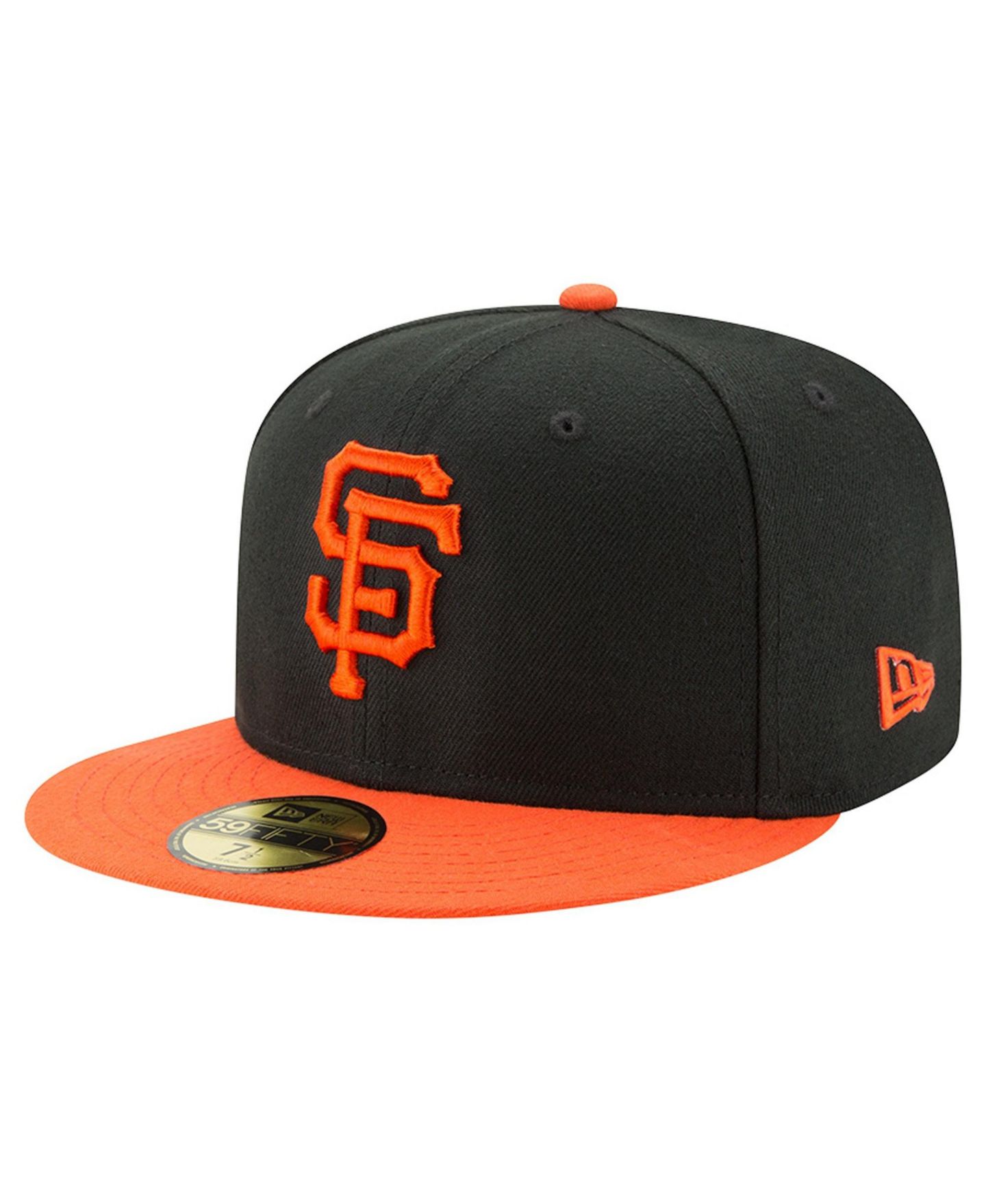 Мужская кепка New Era Black/Orange San Francisco Giants Jeff Kent Number Retirement Authentic Collection 59FIFTY Fitted Hat, цвет: Чёрный / Оранжевый — фото 3