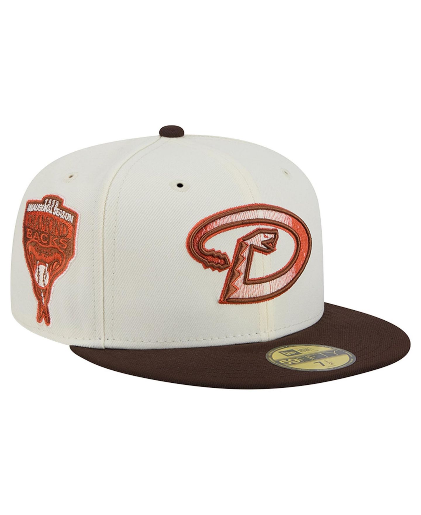Мужская кепка New Era Natural/Brown Arizona Diamondbacks Pumpkin Spice 59FIFTY Fitted Hat — фото 1