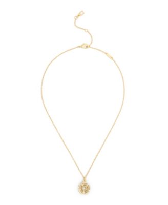 Glass Crystal Gold-Tone Tea Rose Pave Necklace