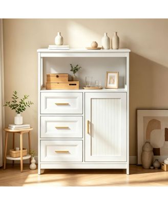  Modern  Kitchen Buffet Storage Cabinet with 3 Drawers and 1 Door