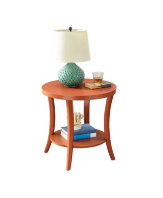 Perth Round End Table with Shelf.