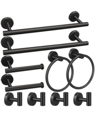 10pieces 16"Bathroom Hardware Set Brushed Nickel Towel Bar Toilet Paper Holder Robe Hook