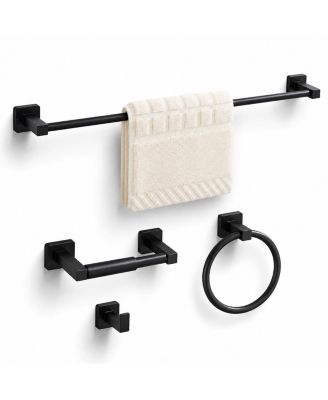 4 Pieces Bathroom Hardware Set Stainless Steel Wall Mounted