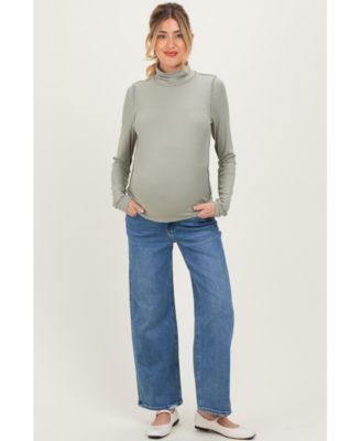 Women's Blue Ankle Wide Leg Jeans